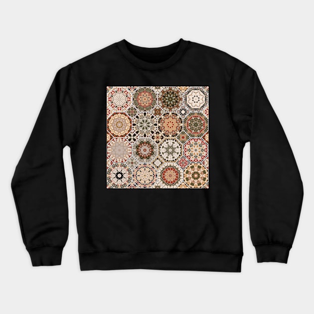 Octagonal Oriental and ethnic motifs in patterns. Crewneck Sweatshirt by IrinaGuArt